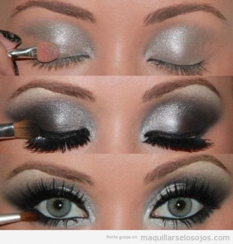 maquillaje-ojos-negro-plateado-paso-a-paso-tutorial-ojos-verdes