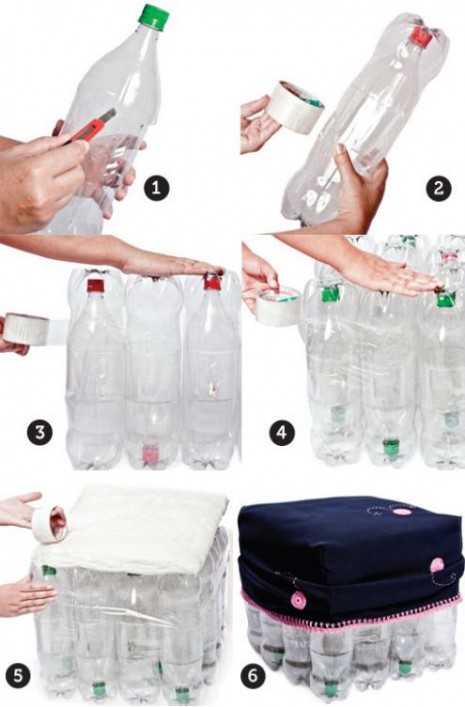 Asientos reciclados a partir de botellas de plástico paso a paso