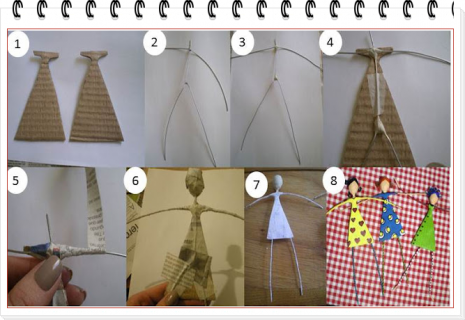 como hacer muñecas con alambre y papel mache para decoracion 2
