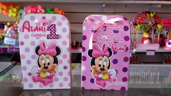 cajitas personalizadas cumpleaños 1er año Minnie