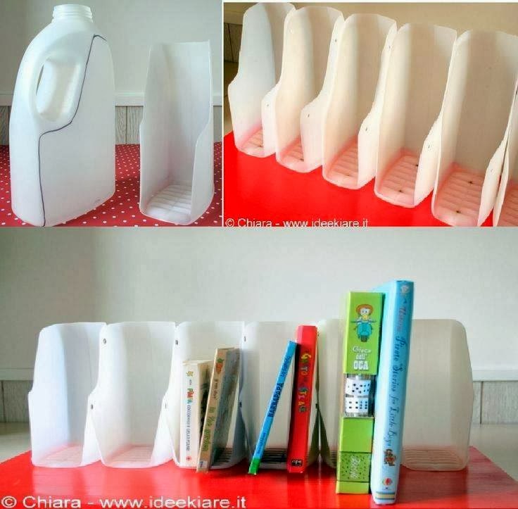 organizador de libros reuso de botes de plastico de jabon liquido para ropa lavatrastes para organizar documentos revistas material de oficina